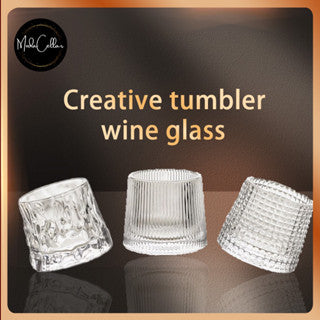 Japanese Rotating Decompression Creative tumbler wine Glass